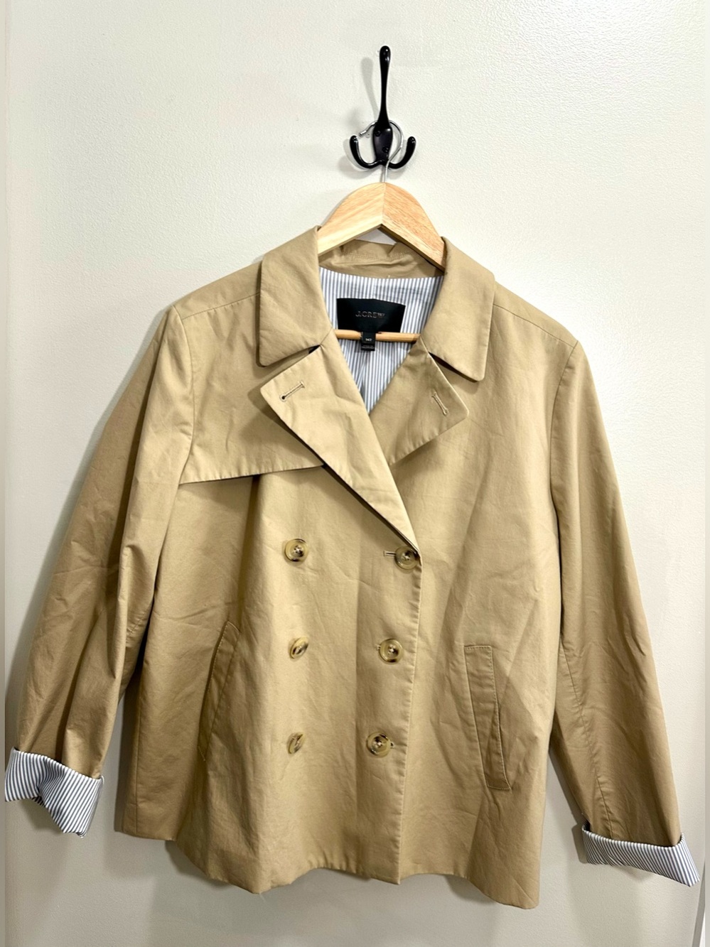 J. Crew Japanese Poplin Swing Trench Coat Size 14